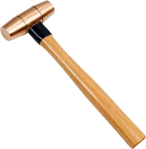 WEDO Kupfer-Fäustel,900g Kopfgewicht,320320mm Länge, mit Holzgriff, langer gerader Griff, verstärkte Kopf-Griff-Verbindung, für Gartenarbeit und Bauwesen