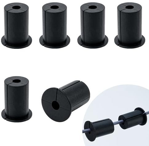 6pcs Wall Hole Cable Routing Kit for Starlink, Starlink Cable Routing Kit, 1 Inch Grommets Accessories for Cables, Starlink Mounting Kit for Network Cable Wire Holes (Black)