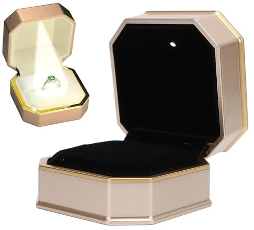 ZJchao Beleuchtete Ringbox, LED beleuchtet Aufbewahrungsbox Ring Display Geschenkbox Schmucketui mit LED Licht Ring Box für Heiratsantrag Hochzeit Jahrestag Weihnachten Muttertag