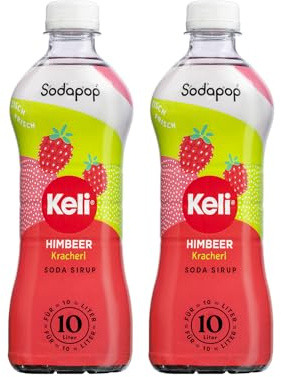Sodapop Keli Sirup Himbeer, schnell & einfach zubereitet, 1 Flasche ergibt 10 L Fertiggetränk, 500 ml (Packung mit 2)