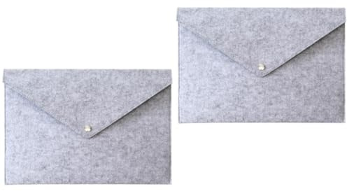 DIYEAH 2stücke Felt File Folders Tragbare Dokumentenmappe Filz Mit Druckknopfverschluss Organizer Für Büro Und Schule Leicht Und Hellgrau Für Aufbewahrung Von Unterlagen