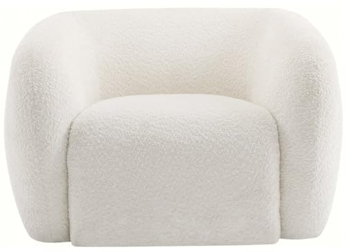 Habitat et Jardin Fauteuil Tissu Bouclette Washington - Blanc