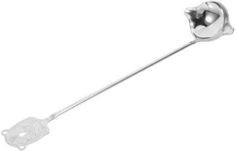 OUNONA Edelstahl Schöpfkelle Mit Ausguss Für Soßen Und Suppen Langstielige Servierkelle Aus Metall Für Küche Und Restaurant Beidhändig Nutzbar