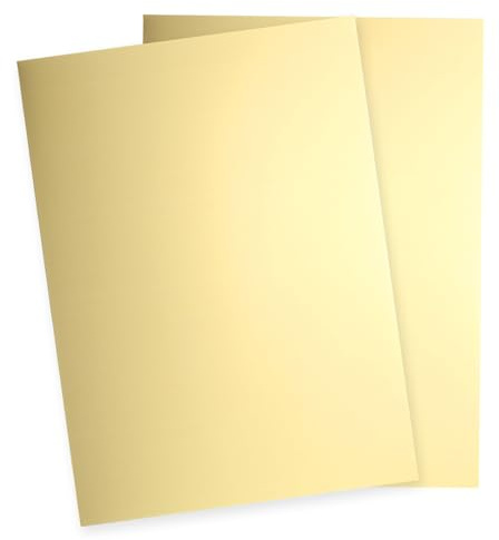 QUARKZMAN 2Pcs Lámina de Latón Puro, 150 x 100 mm, Calibre 24 (0.5mm) de Grosor, Placa de Metal de Latón Con Guantes para Manualidades, Modelismo, Joyería, Reparaciones (Dorado)