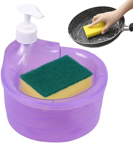 Dishwasher Detergent Dispenser - Liquid Holder, Pump Organiser, Sink Sponge Tray, Cleaning Storage, Laundry Detergent Caddy, Washing Station, Refillable Rack, Worktop with Dishwasher Container