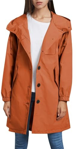 FUPODD Regenjacke Damen Wasserdicht Atmungsaktiv Übergangsjacke Mit Kapuze Regenmantel Fahrrad Trenchcoat Sport Windbreaker Jacke Leicht Outdoorjacke Reisen Softshelljacke Frauen Treking Wanderjacke