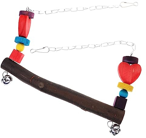 VICASKY Vogelspielzeug aus Naturholz für Papageien und Wellensittiche Beißfestes Sitzstangen und Balancespielzeug für Käfigvögel Langlebiges Kauspielzeug für Nymphensittiche und Sittiche