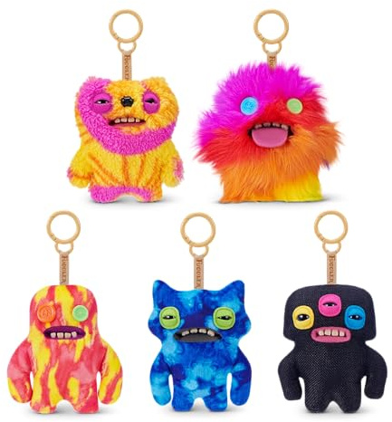 Fuggler Llavero de Peluche de 5 Pulgadas/12 cm Serie 6 5 Pack por ZURU – Monstruo Divertido y Feo Coleccionable Animalito de Peluche Llavero para Niños