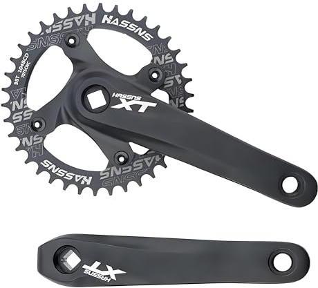 kefeimumu cykel vevsats aluminiumlegering fyrkantig konisk vevsats för 8/9/10/11 hastigheter, mountainbike vevsats 170 mm arm 104 BCD 32/34/36/38/40/42T rund kedjering (38T cykel vev)