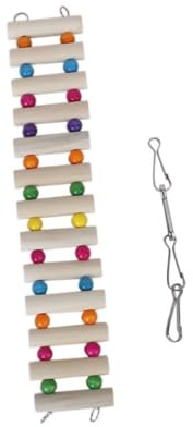 KOMBIUDA Escalera y Puente de Madera para Mascotas Columpio para y Pequeños Animales Juguete para Jaula Fácil de Instalar Adecuado para Periquitos Cacatúas y Roedores Pequeños