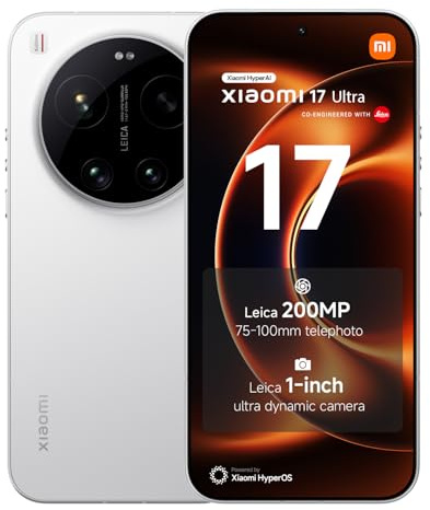 Xiaomi 17 Ultra, Smartphone 16+1024 GB, Leica 200MP 75–100mm Teleobjetivo, tecnología LOFIC HDR, Carpa, HyperAI, Leica APO Lente óptica, Blanco, garantía Adicional de 1 año, Cargador no Incluido