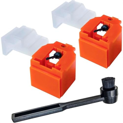 NEIQIUWING 2 x Orange ATN3600L Turntable Needle with Brush for Audio-Technica AT-LP60