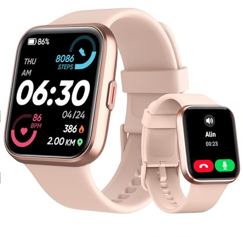 Tensky Smartwatch Damen, 1,85'' Fitnessuhr 3ATM wasserdicht, integrierte Alexa, Herzfrequenz SpO2 Schlafmonitor 110+ Sportmodi Fitness Tracker kompatibel mit iPhone/Samsung/Android