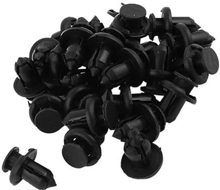 Getdoublerich 25 rivetti in plastica per paraurti auto, rivetti di fissaggio per portiere auto, diametro foro 10 mm, fermi per minigonne laterali, colore nero