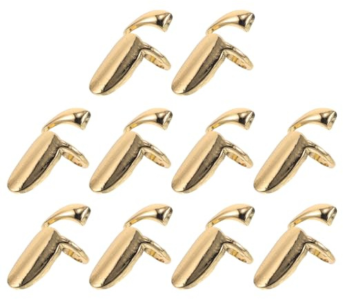 AMUSLESUR Anillos de Uñas Postizas Dorados 10 Piezas Anillos Punta Dedos de Aleación Protección de Uñas Desmontable y Oficina Diaria para Mujeres