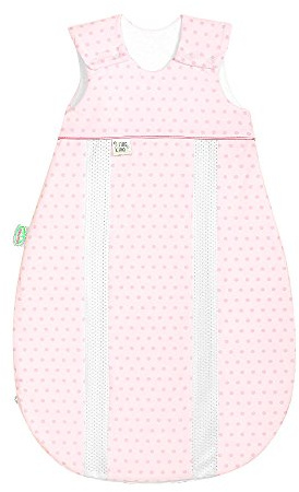 Odenwälder Jersey-Schlafsack prima klima springing dots rose quarz, Größe:70