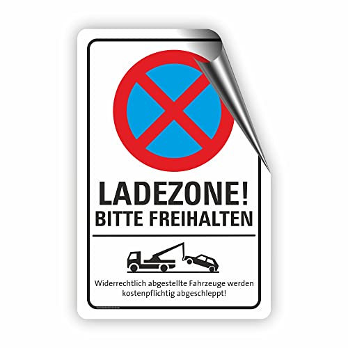 Fassbender-Druck SCHILDER - LADEZONE BITTE FREIHALTEN - Parken verboten Schild - Schild zum Markieren vom absoluten Parkverbot/Privatgrundstück oder für einen Parkplatz (20x30cm Aufkleber)