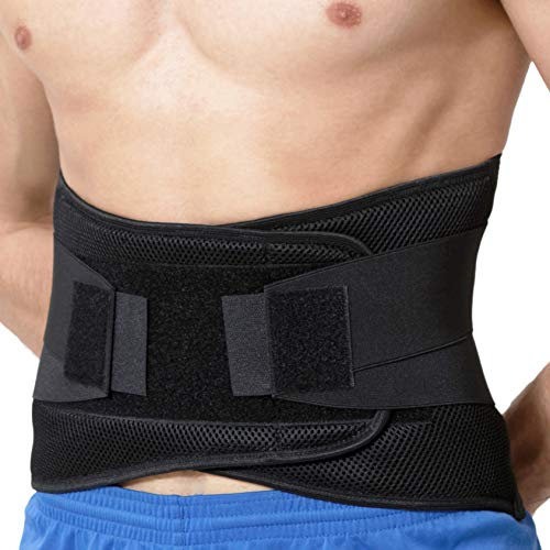 NEOtech Care - Rückenbandage für die Lendenwirbelsäule - verstellbare Kompression - atmungsaktiv - für Haltung, Gewichtheben (Schwarz, XXXL)