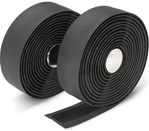 Domain Cycling Extra langes Gel-Fahrradlenker-Lenkerband für Rennräder und Radfahren (Schwarz)