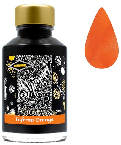 Diamine 50 ml Tintenfass mit schimmernder Tinte, Orange Inferno