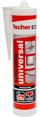 fischer - Silicone universale nero per sigillare superfici non porose e con contaco con acqua, Aderenza in molteplici materiali, 280 ml