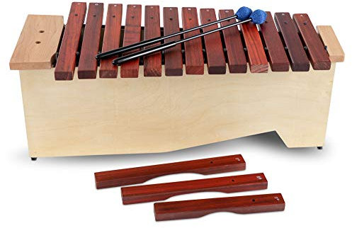 Classic Cantabile AX-1600NG Altxylophon (Alt Xylophon, 16 Töne, C-Dur Tonleiter, Tonumfang: c' bis a'', Resonanzkasten aus Lindenholz, Schlägel) Lindenholz