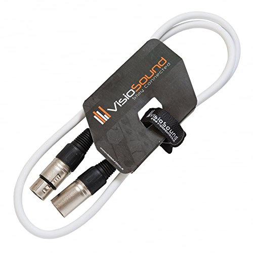 Male to Female XLR Mic Lead Balanced Microphone Patch Cable (White, 1m) | Noiseless OFC Balanced Microphone, Signal, Audio, Patch Cable / 8 Colours
