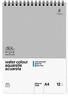 Winsor & Newton Papel para acuarela Clásico de celulosa, bloc engomado, 300 g A4