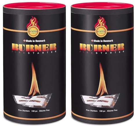 Burner Grill, Ofen und Kamin Anzünder Zündbeutel 2 x 100er Dose