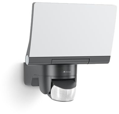Steinel XLED Home 2 S Foco LED, en color grafito, orientable, con consumo de 13,7 W, sensor de movimiento de 180°, alcance de 10 metros e intensidad de 1550 lúmenes