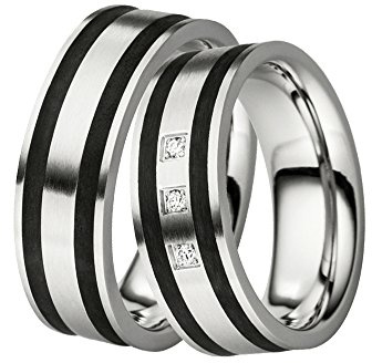 DOOSTI Partnerringe/Trauringe Black Way Chirurgischer Edelstahl - inkl. Gratis Gravur