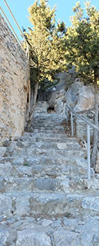 Türtapete Türposter selbstklebend – Treppe auf der Burg Buffavento – 90x205cm und 100x210cm - Fototapete Poster Türfolie Tapete – T00025