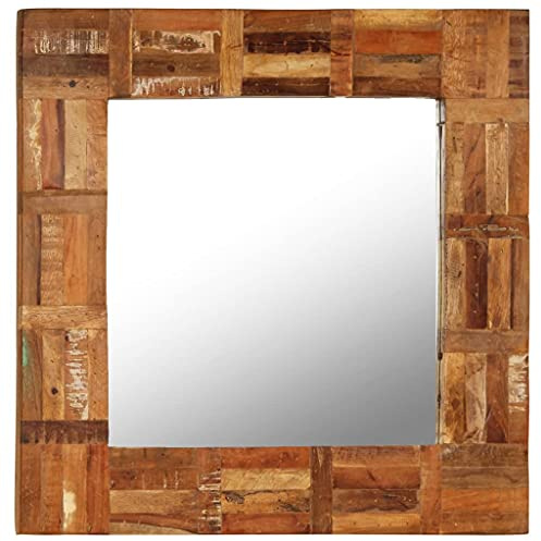 vidaXL Wandspiegel Altholz 60x60cm Badspiegel Flurspiegel Holzspiegel Spiegel