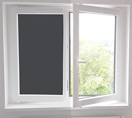 timalo® Blickdichte Verdunkelungsfolie Selbstklebende Fensterfolie Sichtschutzfolie Klebefolie Sonnenschutzfolie dunkle Folie Fenster UV-Schutz | Wunschlänge | (anthrazit, 93x100cm)