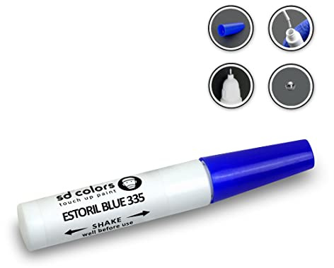 SD COLORS 12 ml Vernice Ritocco con Pennello - Estoril Blue (335) - Compatibile con BMW - Riparazione di Graffi, Scheggiature e Verniciatura