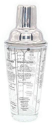 DollaTek 450(ml)/15.2(oz) Edelstahl Barkeeper Cocktail Shaker Graduierte Skala Glas Wein Martini Tequila Rum Wodka Mixing Shaker