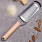 Grattugia per formaggio in acciaio inox con manico in legno naturale per parmigiano, limone, zenzero, formaggio, noce moscata, patate, cioccolato e aglio