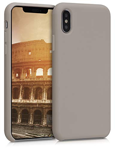 kwmobile Handyhülle für Apple iPhone XS Hülle - Case Silikon - Kabelloses Laden - Schutzhülle Cover in Taupe
