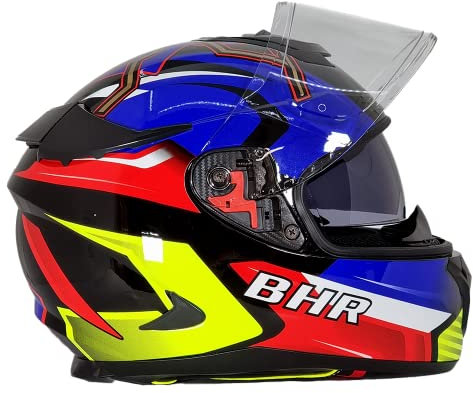 SPIDER BLUE BHR Casque moto intégral 813 RACE | Homologué ECE avec visière solaire | Casque moto pour hommes/femmes | XL