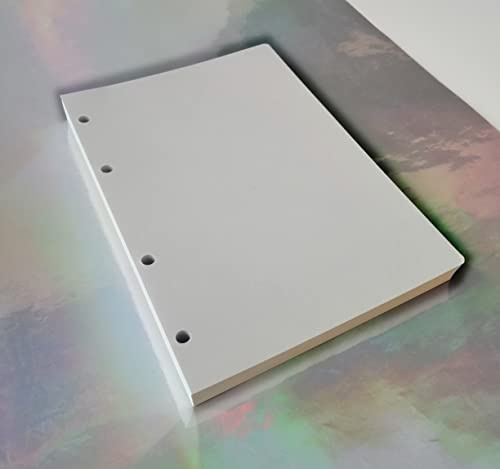 OY 100 weiße Blätter (200 Seiten) 120 g/m² dickes Papier mit 4 Löchern für A5-Organizer, 4 Ringe, 14,5 x 20,5 cm.