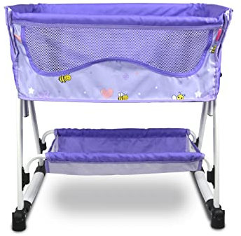 ANIVIA Puppenbett,Kinderplay Puppenbett,Puppen Bett Spielzeug, Puppen Bett zubehör,2 Functions Doll Bed and Doll Swing Together with Fabric Cover for 18 Inch Doll - Purple