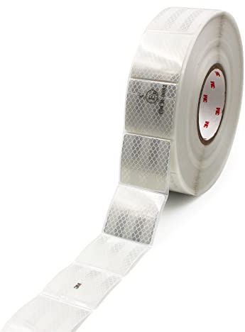 Finest Folia Diamond Grade 997S da 3M - Segnalatore segmentato per teloni per camion, rimorchi, pellicola riflettente 52 mm (15 metri, bianco)