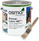 OSMO Einmal-Lasur HS Plus (Basaltgrau 9203) 2,5 Liter + Flächenstreicher Pinsel von Pfahler Gratis. Dekorativer, seidenmatter Holzschutz-Anstrich auf Naturölbasis für Holz im Außenbereich.