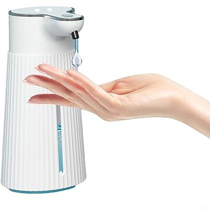 RANRAO Tvålpump med automatisk avkänning 400 ml uppladdningsbar icke-beröring väggmonterad elektrisk tvålpump i skum med infraröd rörelsesensor för badrum, 18.5x9.5cm, Släppa