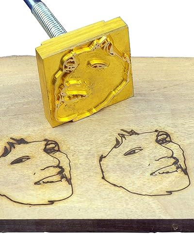 Benutzerdefinierte Holz Branding Eisen Stempel für Holz mit Holzgriff Personalisierte Brennen Stempel Logo für Branding Eisen (4x4)