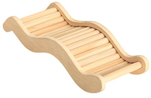 Hamster Climbing Ladder, Gerbil Bridge Wooden Wavy Chinchilla Stairs for Syrian and Other Small Animals
