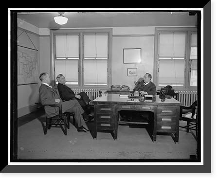 Historic Framed Print, Left to right: Arthur C. Sullivan, John T. Walker, Jr., the Deputy Intermediate Comm.; Geo. M. Brennan, Intermediate Commissioner of F.C.A., 17-7/8 x 21-7/8