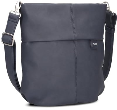 Zwei Damen Handtasche Mademoiselle.M M90 Umhängetasche 6 Liter klassische Crossbody Bag, weiches Kunstleder, Schulter-Tasche inklusive zweitem kurzen Gurt (nubuk-ink)