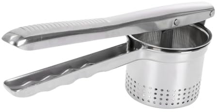 PRETYZOOM Presse-purée Manuel En Acier Inoxydable 202 Inox Poignée Ergonomique Facile à Nettoyer Compatible Lave-vaisselle Usage Domestique Professionnel