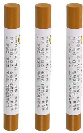 QUARKZMAN Crayones de Reparación de Muebles 3 Piezas Barra de Relleno de Cera para Madera Marcadores para Cubrir Arañazos Agujeros Mesas Escritorios Suelos de Madera Cerezo